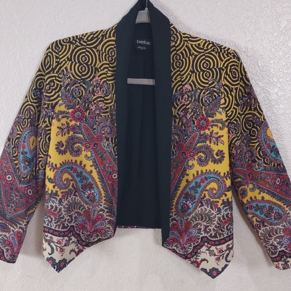 Bebe Women's Vibrant Paisley Blazer, Size S/P - Picture 3 of 16